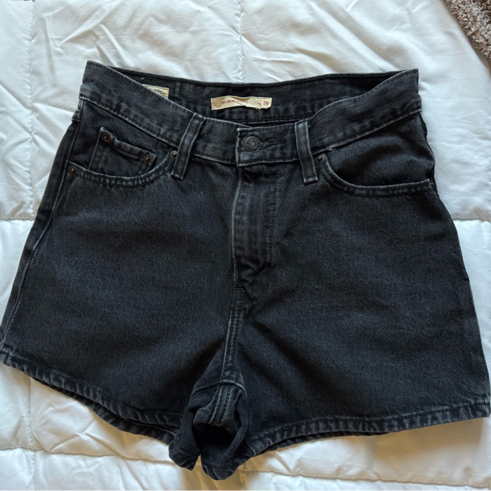 Levi’s Black Denim High-Waisted 80s Mom Shorts